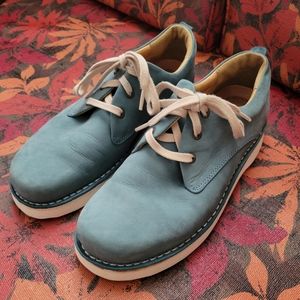 Blue Suede Boating Boat Shoes / Sneakers / Loafers with White Laces